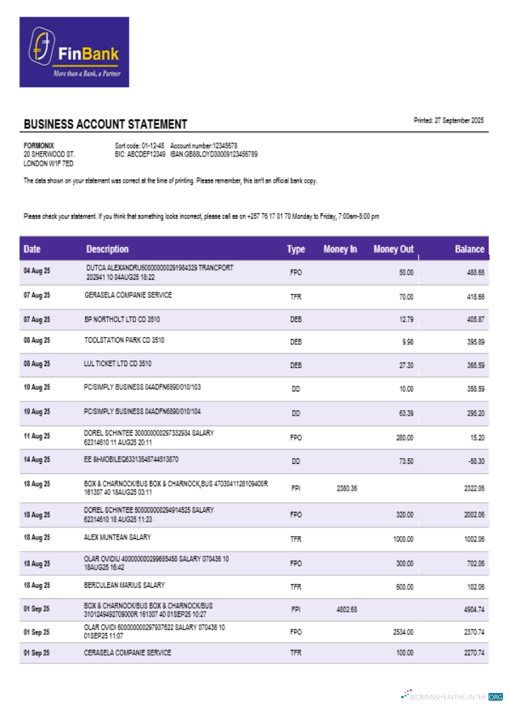 Download Burundian Finbank business firm statement Word and PDF format Photoshop template